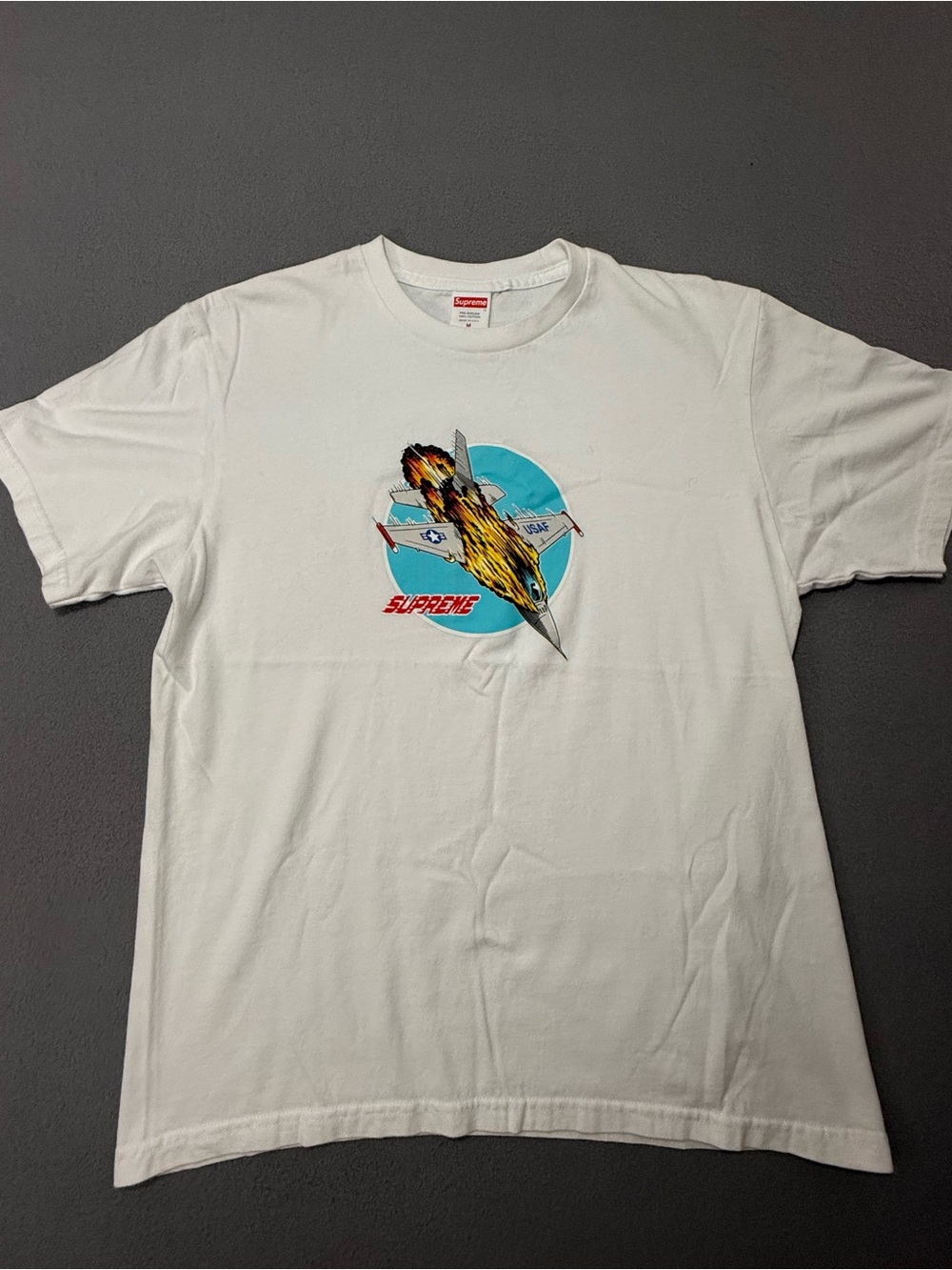 Supreme White Graphic Jet Print Short Sleeve Tee